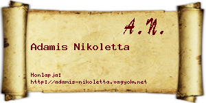 Adamis Nikoletta névjegykártya